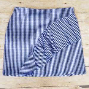 Topshop Gingham Ruffle Mini Skirt
